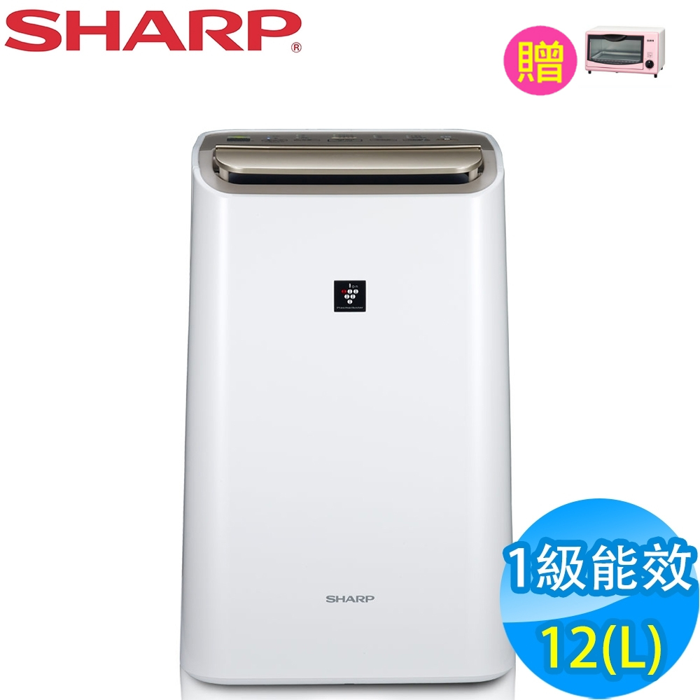 SHARP夏普 12L 1級自動除菌離子空氣清淨除濕機 DW-H12FT-W