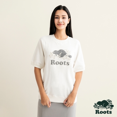 Roots 女裝- SPARKLE圓領上衣-白色