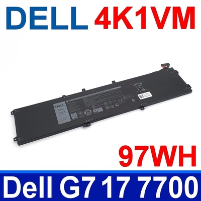 戴爾 DELL 4K1VM 電池 4KIVM 0W62W6 9TM7D XYCW0 G7 17 7700