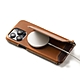 【n max n 台灣設計品牌】iPhone15 Pro 經典系列 - 磁吸站立卡袋手機皮革套 - 古銅棕 product thumbnail 1