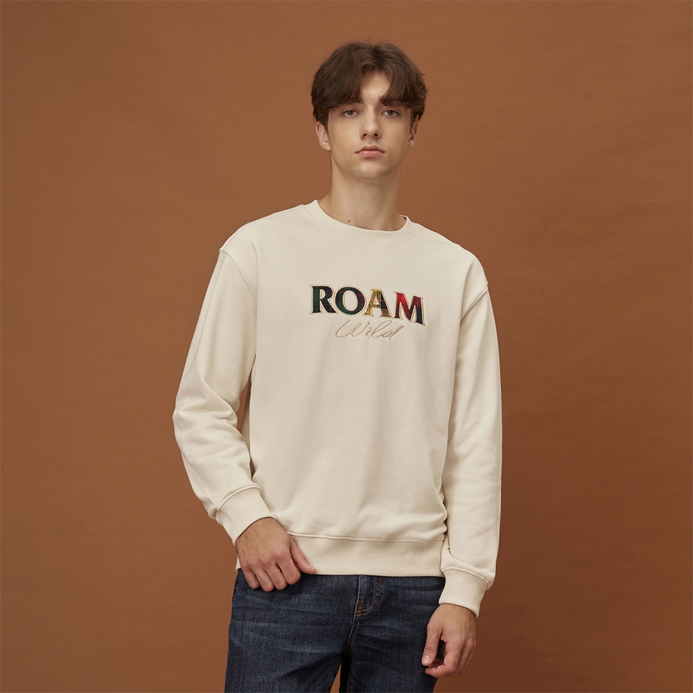 GIORDANO 男裝大學TEE Roamwild系列 - 01 奶白