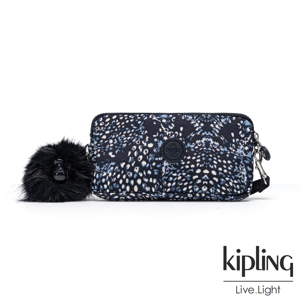 Kipling 奇幻藍羽斑紋手拿包 Lowie 斜 肩背包 Yahoo奇摩購物中心
