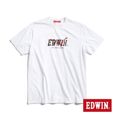 EDWIN 躍動LOGO短袖T恤-男-白色