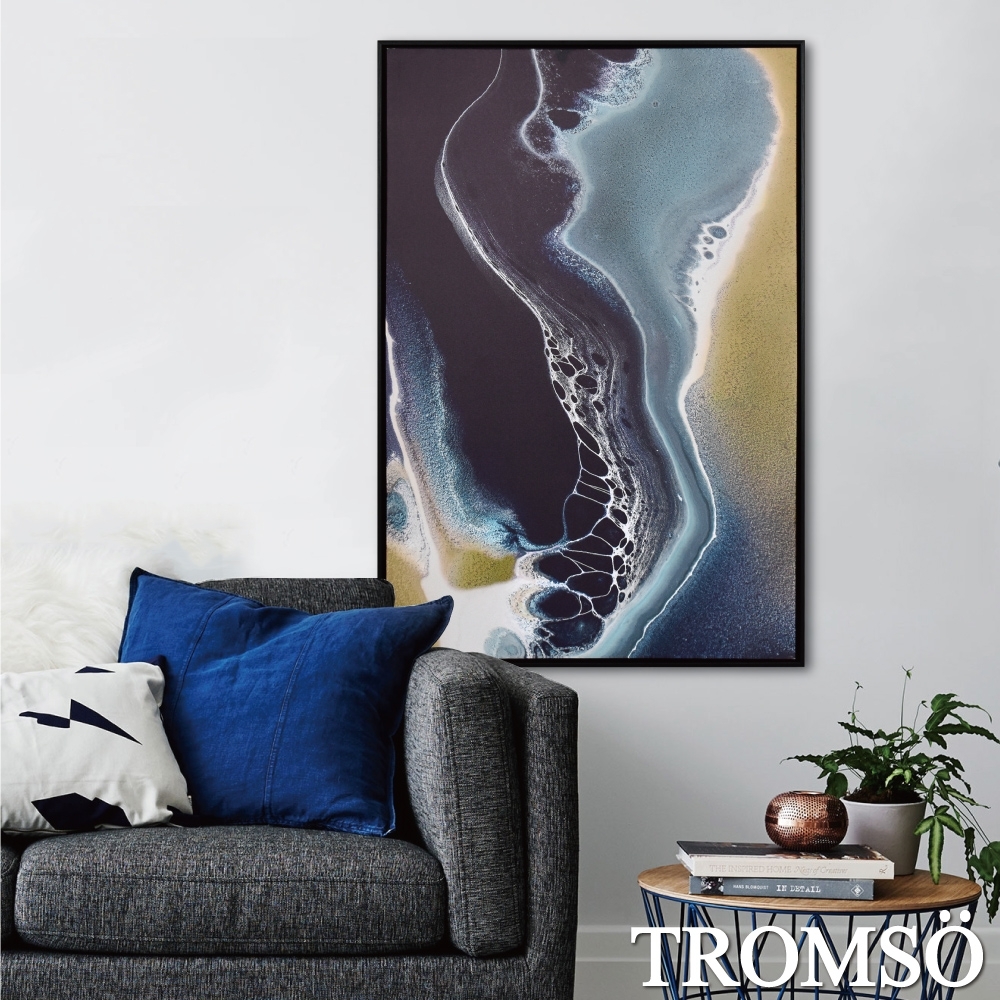 TROMSO時尚風華抽象有框畫大幅-藍海加州W974(60X90CM)