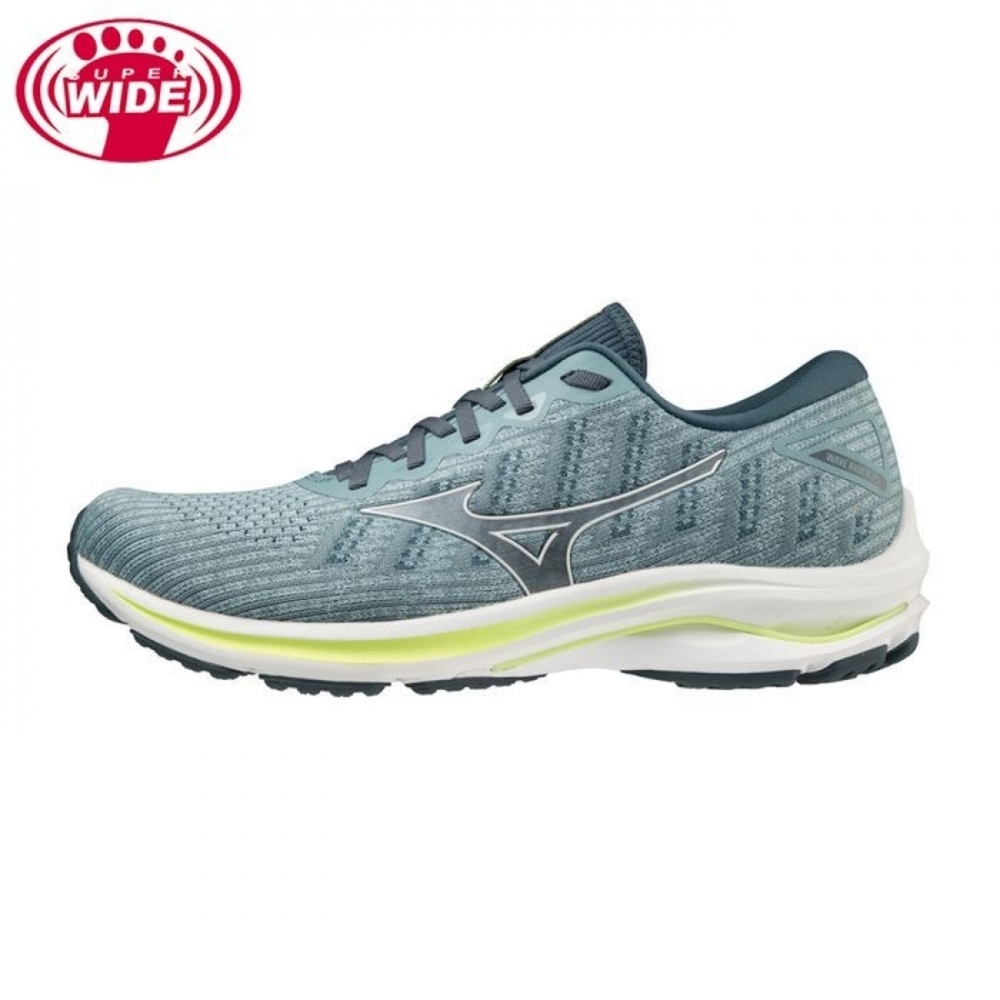 Mizuno Wave Rider 25 Waveknit SW [J1GC217601] 男 慢跑鞋 超寬楦 藍綠