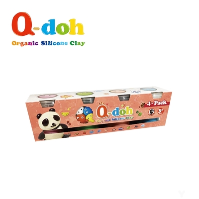Q-doh 超柔軟有機矽膠黏土 150g 四入組 (馬卡龍色)