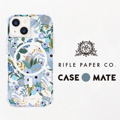 美國 Case-Mate iPhone 13 Rifle Paper Co. 限量聯名款防摔抗菌MagSafe版手機保護殼 - 花園派對/藍