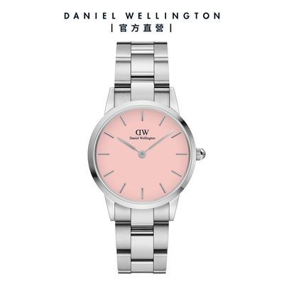 Daniel Wellington DW 手錶 Iconic Link Blush 28mm/32ｍｍ腮紅粉精鋼錶 -粉紅錶盤