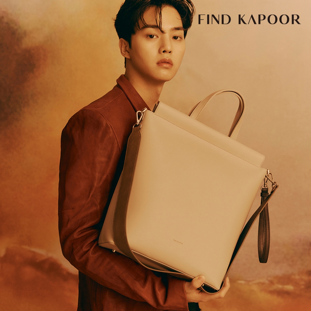 FIND KAPOOR TOTE 30 BASIC系列蜥蜴壓紋托特包- 可可色