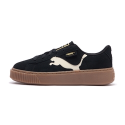 Puma Suede Platform Cutout Wns 女鞋 黑色 麂皮 微厚底 休閒鞋 復古鞋 39723301