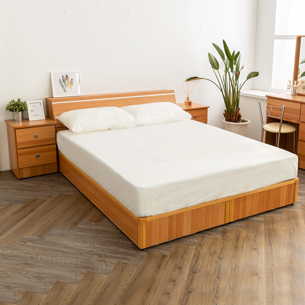時尚屋 納特床箱型5尺雙人床(五色可選)-不含床頭櫃-床墊