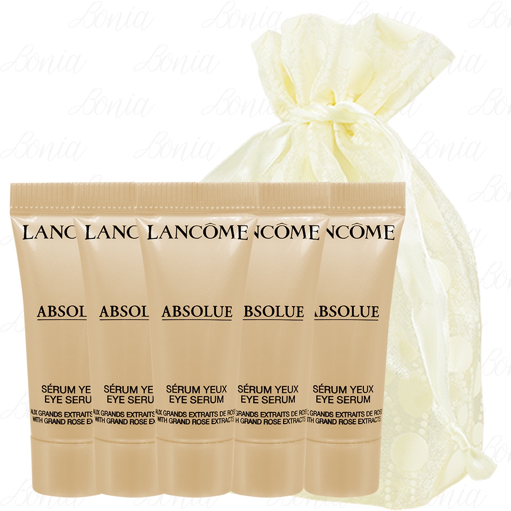 LANCOME 蘭蔻 絕對完美黃金玫瑰修護眼部活粹(3ml)*5旅行袋組