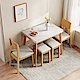 林氏木業北歐風岩板摺疊餐桌+餐凳+餐椅 LS357 (一桌兩凳兩椅) (H014369248) product thumbnail 1