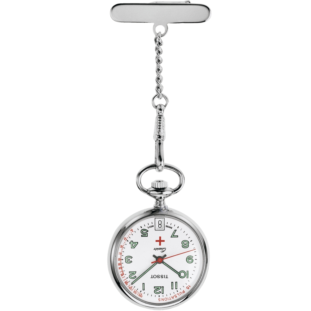 TISSOT 天梭 官方授權 T-Pocket 口袋式護士掛錶(T81722112)白色