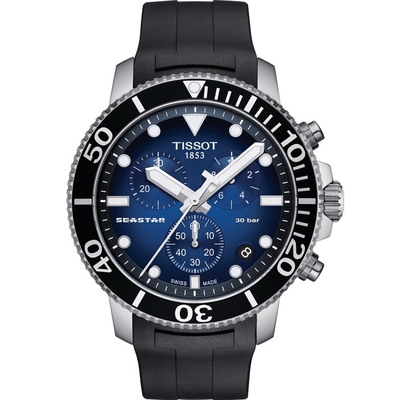 TISSOT Seastar 海星300米潛水錶(T1204171704100)-46mm