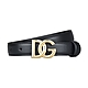 D&G DOLCE & GABBANA金屬LOGO牛皮釦式皮帶(黑x金) product thumbnail 1