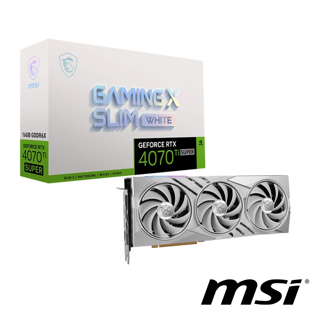 MSI 微星 GeForce RTX 4070 Ti SUPER 16G GAMING X SLIM WHITE 顯示卡