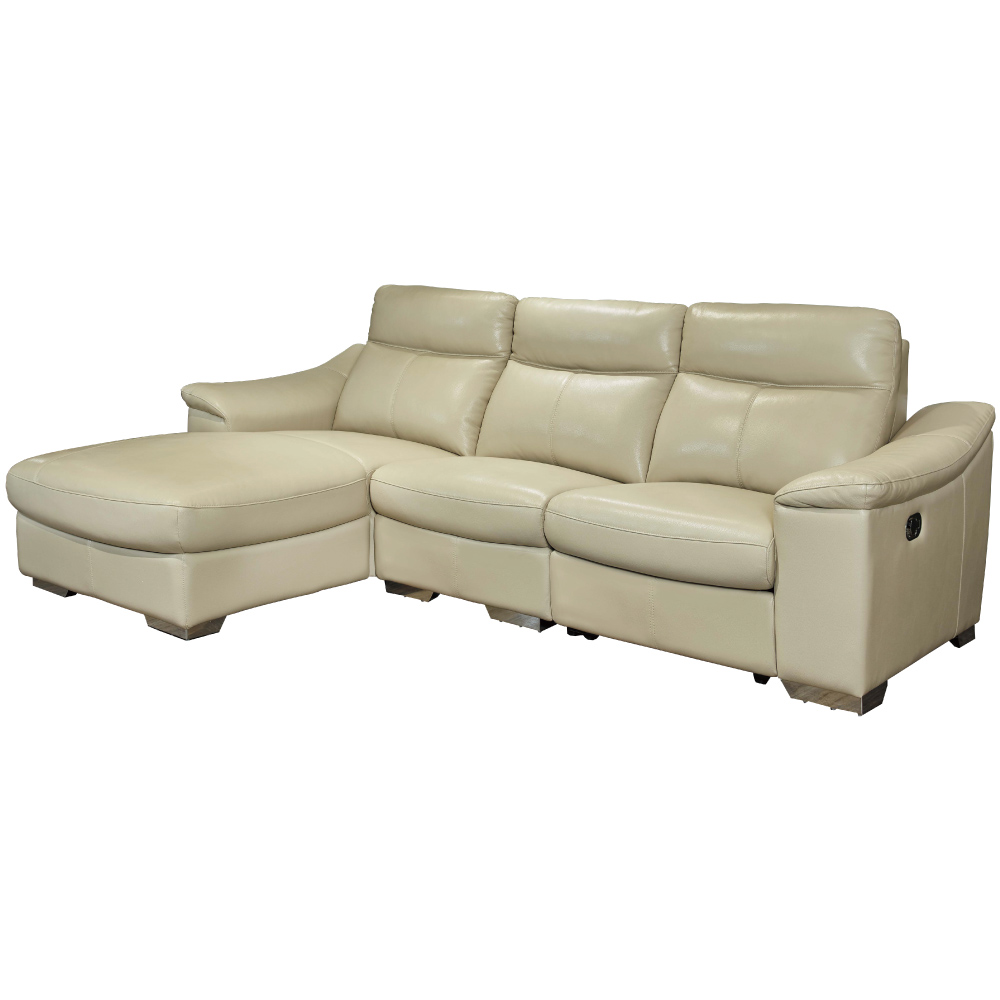 文創集 艾西蒙半牛皮革Ｌ型沙發(可調整設計＋二向)-262x170x100cm免組