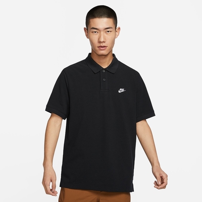 NIKE 上衣 男款 短袖上衣 運動 Polo 衫 AS M NK CLUB SS POLO PIQUE 黑 FN3895-010