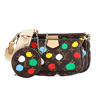 【Louis Vuitton 路易威登】 M46385 草間彌生聯名款Multi Pochette Accessoires五合一肩背/斜背包(彩色)