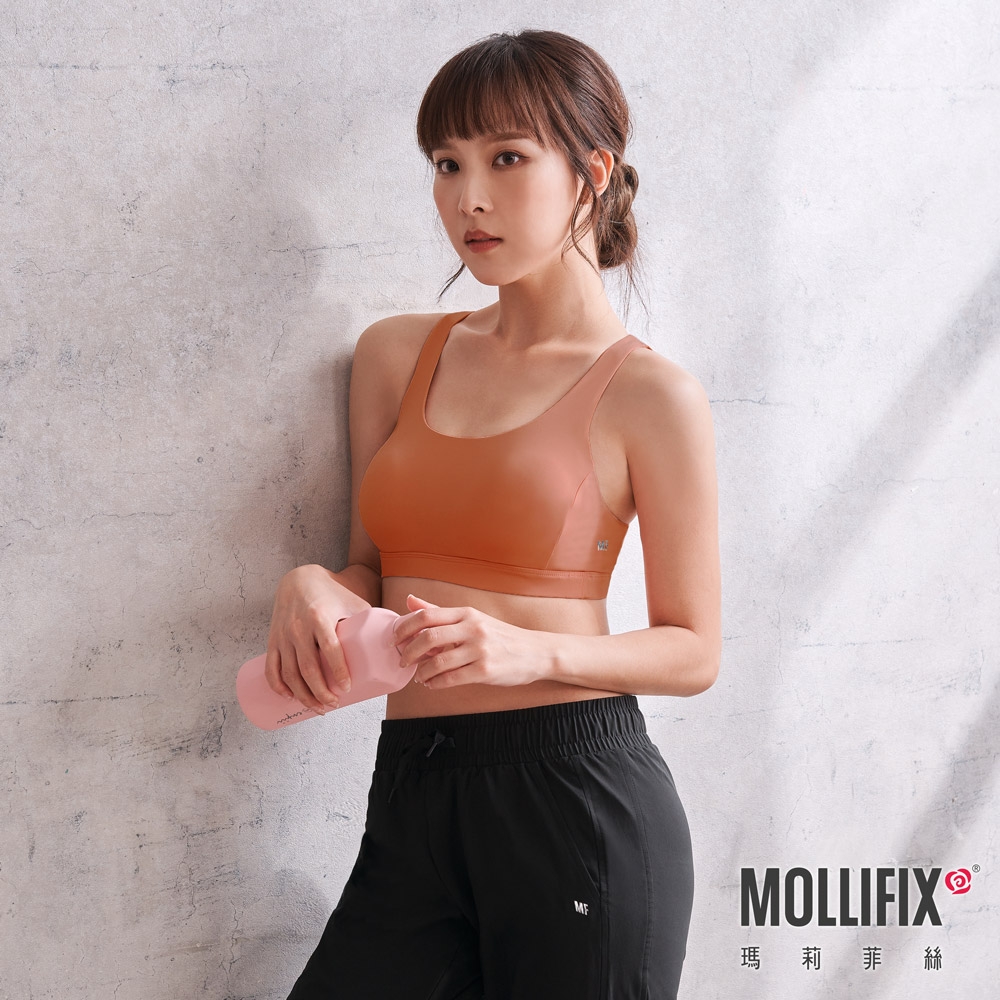 Mollifix 瑪莉菲絲 交織美背運動內衣 (琥珀橘)