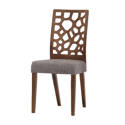 文創集 萊爾北歐風棉麻布曲面實木餐椅(單張餐椅販售出貨)-45x55x94cm免組