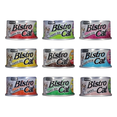 SEEDS聖萊西-Bistro Cat特級銀貓健康餐罐 80g x 24入組(購買第二件贈送寵物零食x1包)