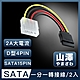 山澤 D型大4PIN轉SATA接口15PIN電源線 20CM/2入 product thumbnail 1