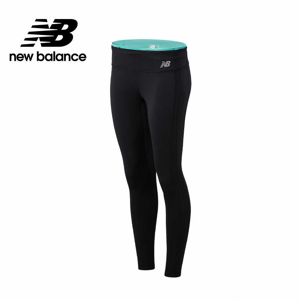 【New Balance】側邊色塊緊身褲_女性_黑綠配色_WP11218SUJ