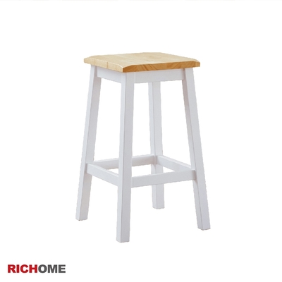 RICHOME 艾莉西亞實木高腳椅(1椅)W36xD36xH61CM