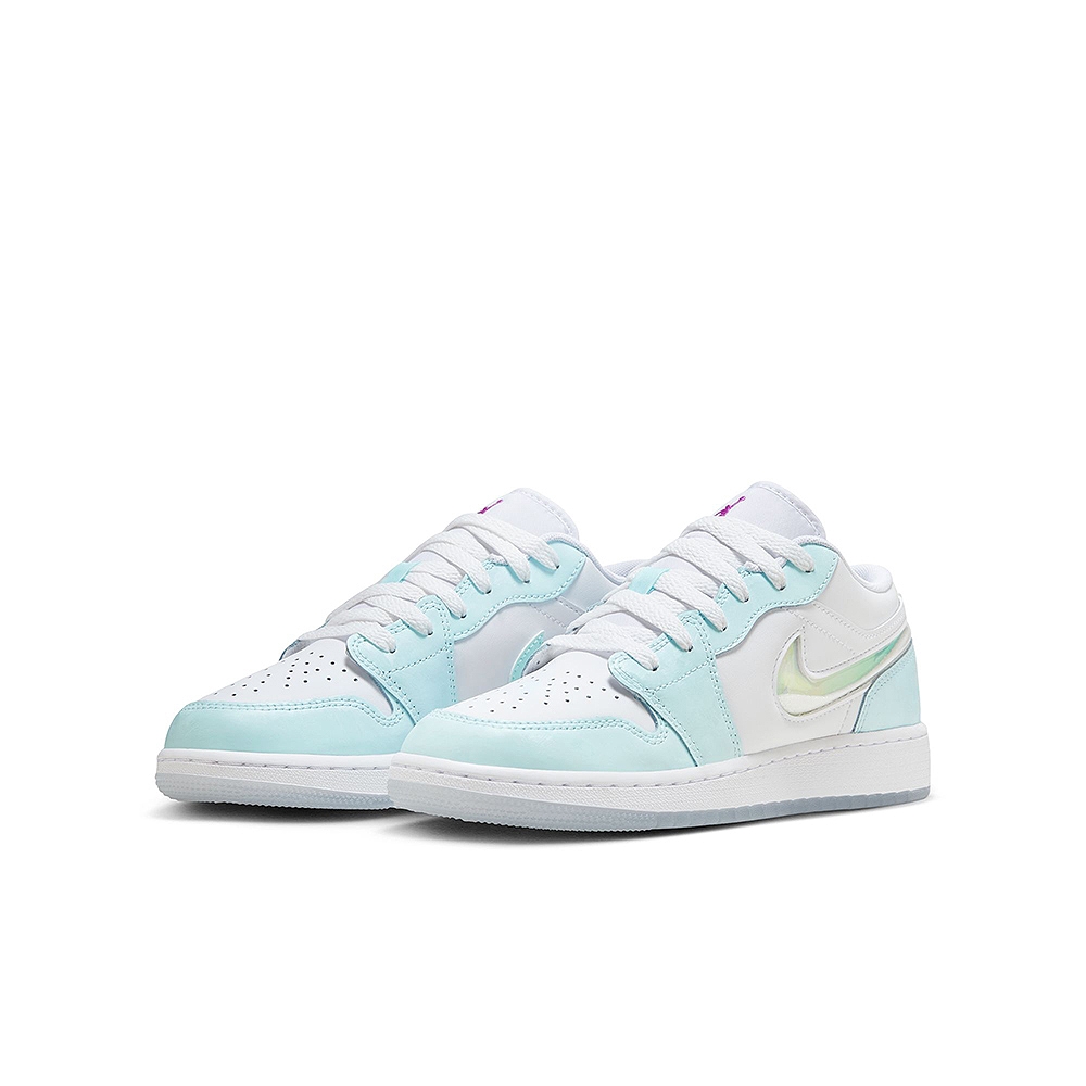 NIKE 休閒鞋 女鞋 大童 運動鞋 AJ 喬丹 AIR JORDAN 1 LOW SE GS 白藍 HJ3481-491