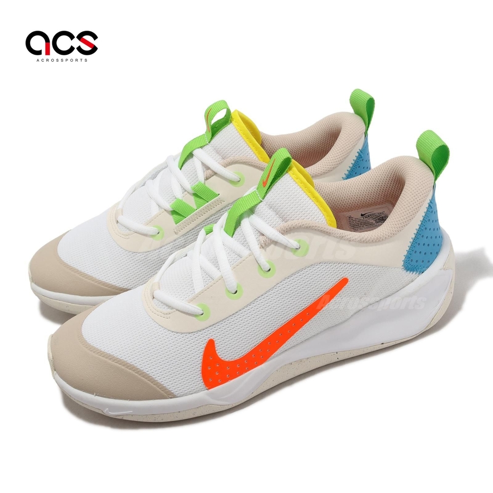 Nike 排球鞋 Omni Multi-Court GS 女鞋 大童鞋 白 橘 室內運動 多功能 FN8906-181