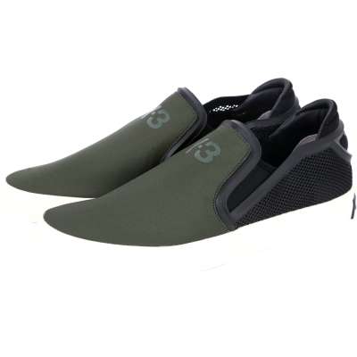 Y-3 LAVER SLIP-ON 撞色休閒便鞋(軍綠色)