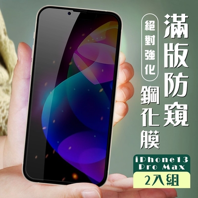 iphone13promax 3d全滿版覆蓋黑框防窺鋼化玻璃疏油鋼化膜保護貼(2入-13promax保護貼13promax鋼化膜)