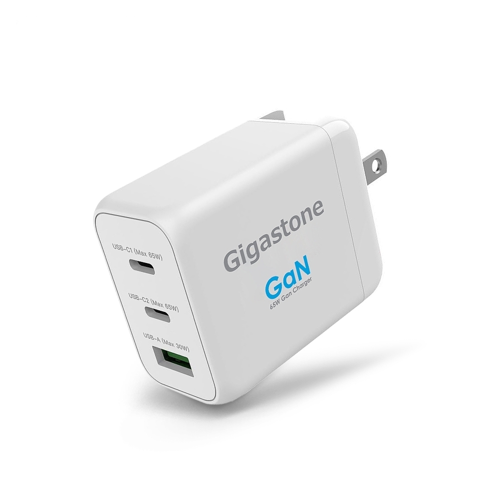 Gigastone 65W 氮化鎵GaN Type-C+USB 三孔快速充電器(PD-7650W)(支援