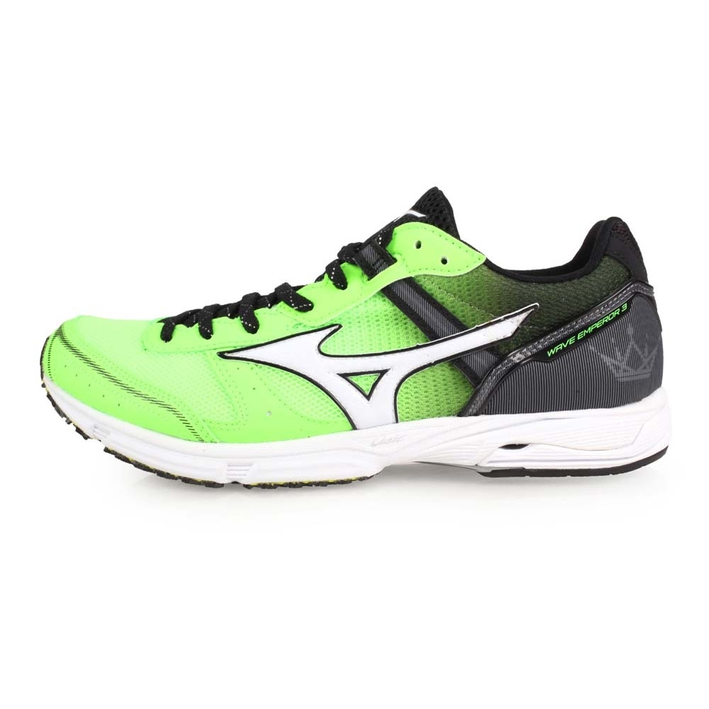 MIZUNO WAVE EMPEROR 3 皇速-男路跑鞋-慢跑 螢光綠黑白