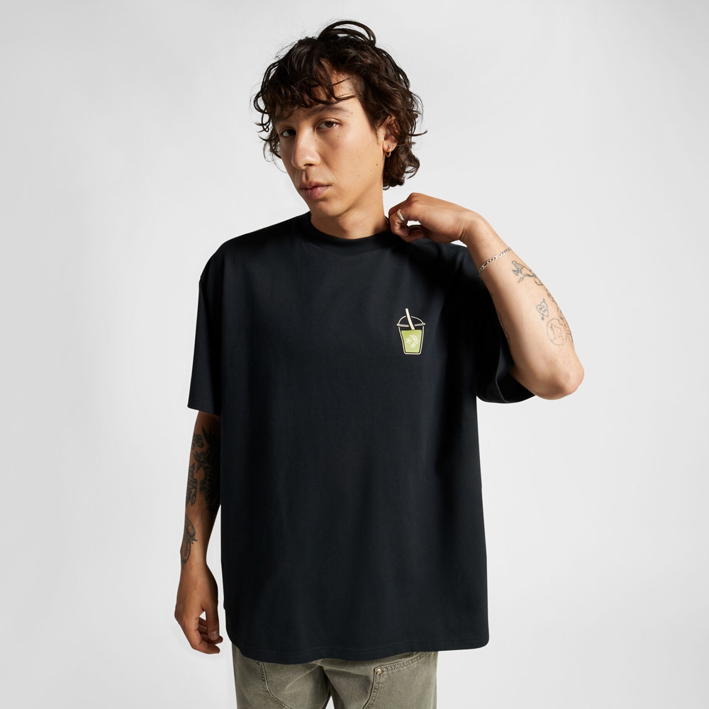 CONVERSE LOOSE FIT TEA TEE 短袖上衣 男 黑色-10025239-A01