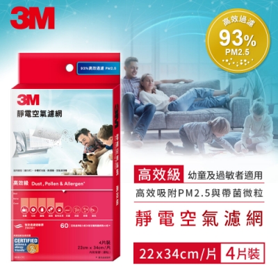 3M 高效級靜電空氣濾網 4片裝 9808-CTC