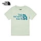 【The North Face 官方旗艦】北面兒童綠色吸濕排汗防曬炫彩LOGO短袖T恤｜88H6I0G product thumbnail 1