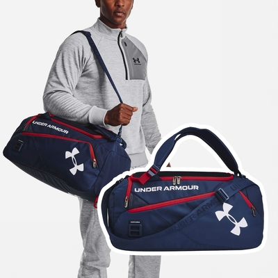 Under Armour 健身包 Contain Duo 藍 白 大空間 13吋 可拆背帶 雙肩包 旅行包 背包 UA 1361225408