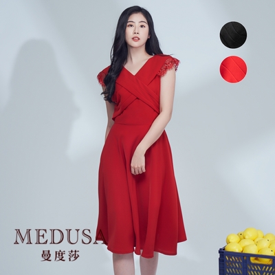 現貨【MEDUSA 曼度莎】交叉垂墜小禮服 - 2色（M-XL）｜小禮服 禮服洋裝 連身裙