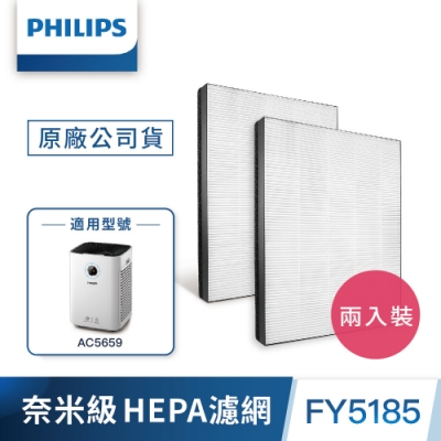 philips飛利浦 奈米級勁護hepa s3型濾網 fy5185 2入組 適用：ac5659