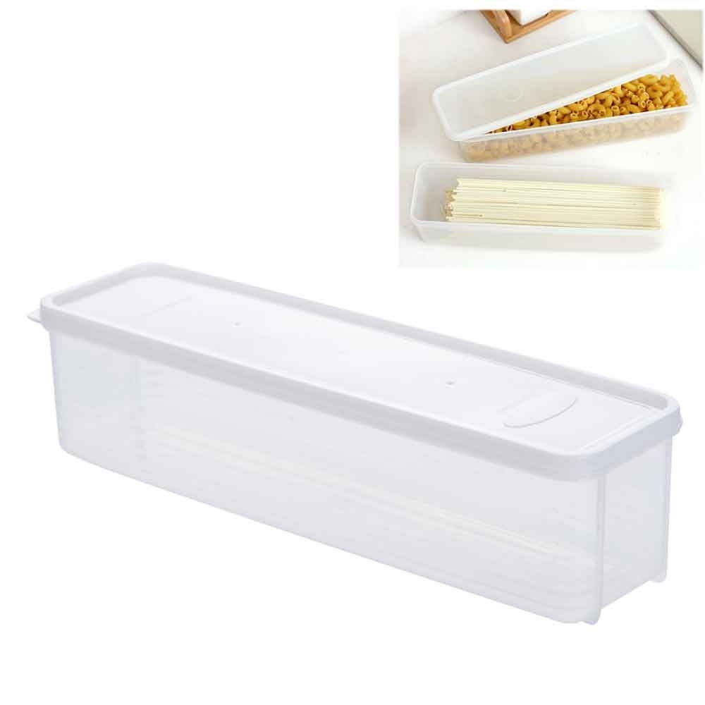 (2入)長型保鮮盒 義大利麵條盒 野餐盒 蔬菜 水果 筷子 湯匙 多用途收納盒(1.3L)