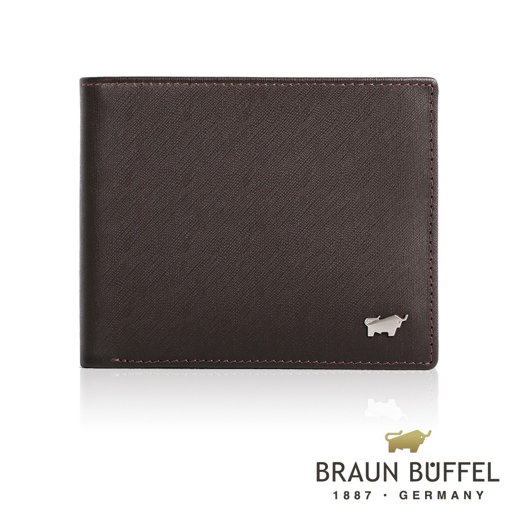 【BRAUN BUFFEL 德國小金牛】M系列8卡中翻窗格零錢皮夾-共3色