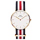 DW Daniel Wellington 經典學院風藍白紅帆布錶帶-金框/36mm product thumbnail 1