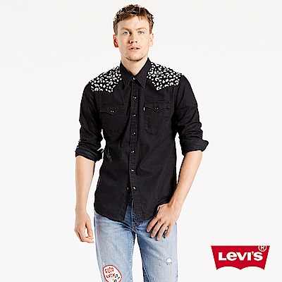 Levis 牛仔襯衫 男裝 豹紋刺繡 雙口袋 珍珠扣