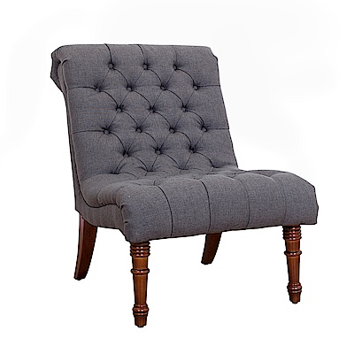 Bernice-亞爵美式復古風布沙發單人座椅(灰色)