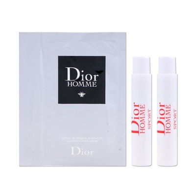 Dior Homme 迪奧 男仕刮鬍體驗禮 *2入組 ---(刮鬍霜5ml+Homme Sport淡香水1ml+鬍後潤膚霜 2ml)