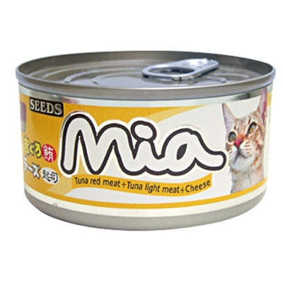 【Seeds 聖萊西】Mia機能貓餐罐-鮪魚+白身鮪魚+起司(160gX48罐)