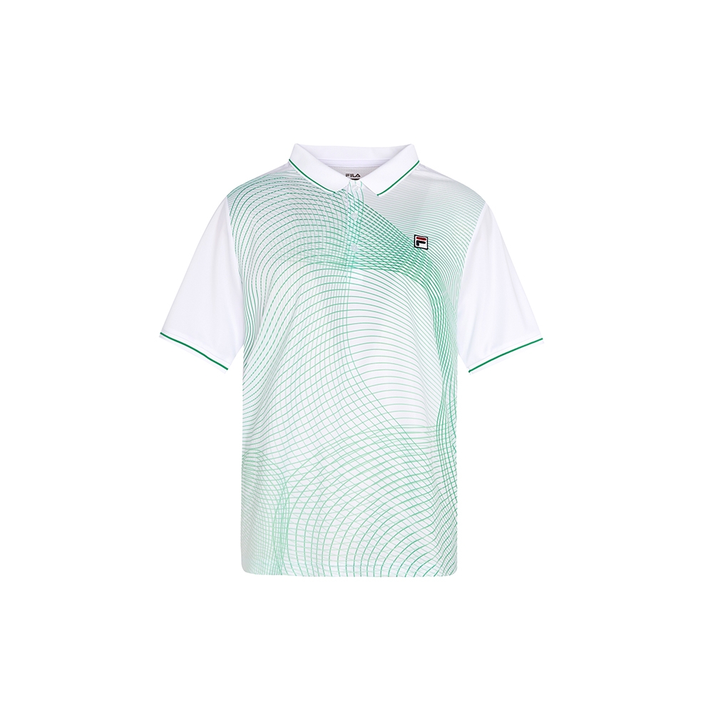 FILA 男抗UV吸濕排汗短袖POLO衫-綠色 1POX-1001-GN